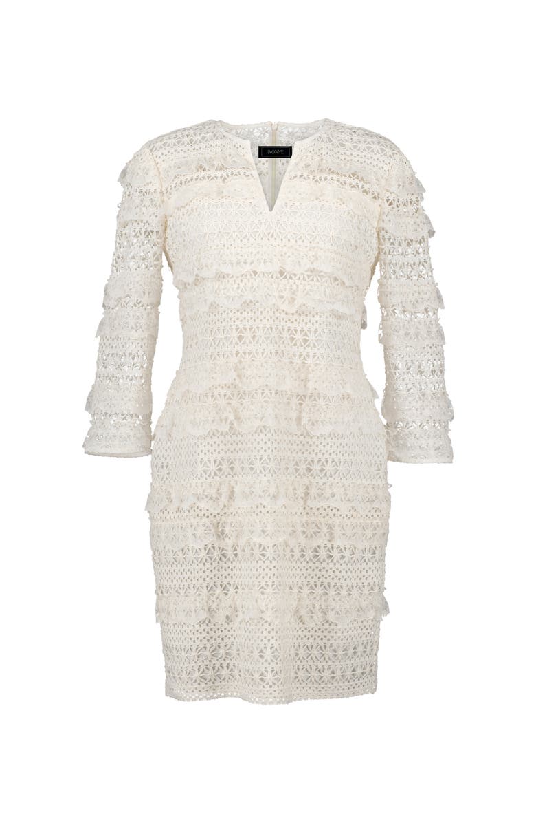 IVONNE Natural Lace Mini Dress, Alternate, color, Natural
