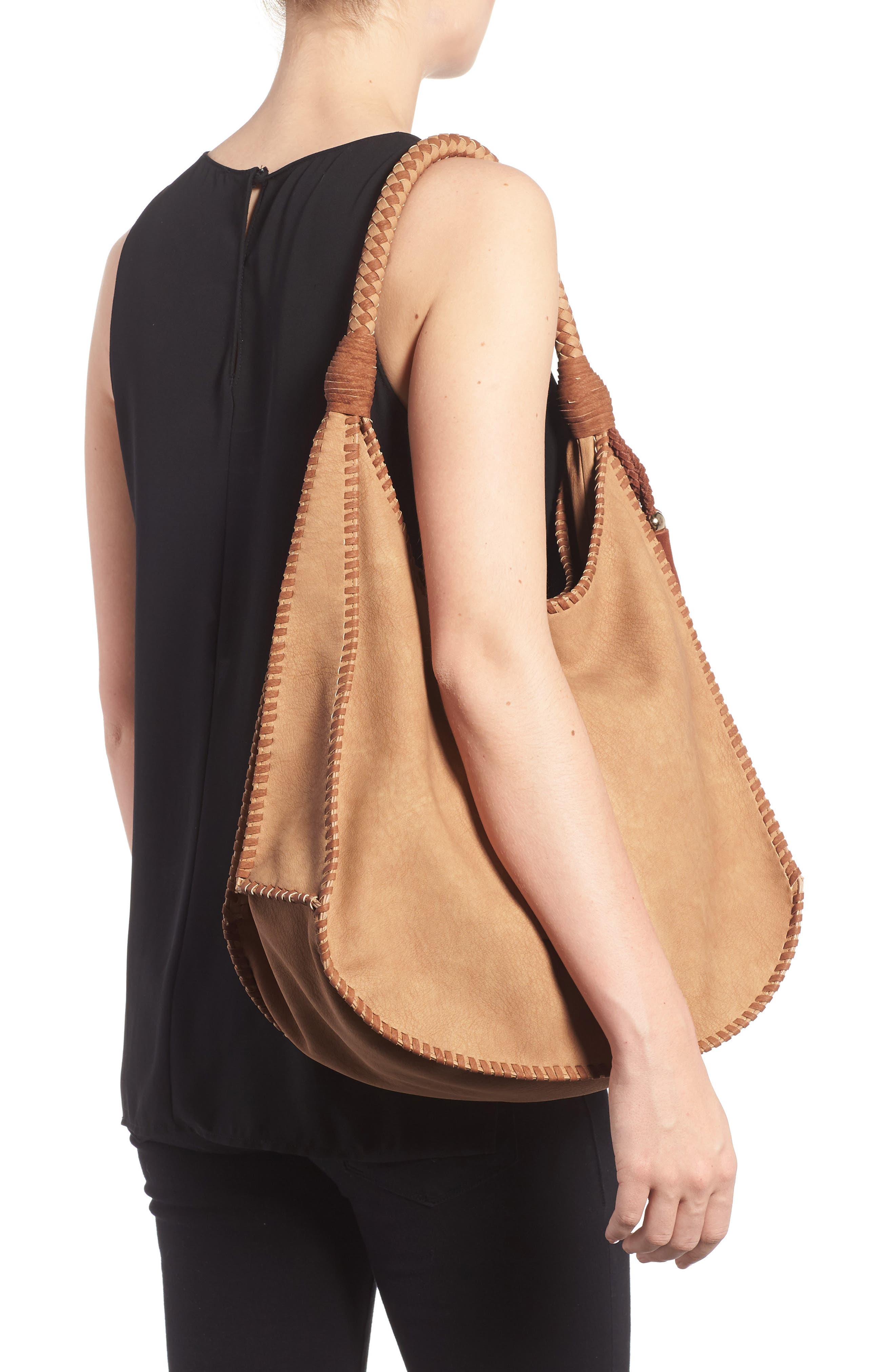 by Steve Madden Faux Leather Hobo, Alternate, color, SADDLE