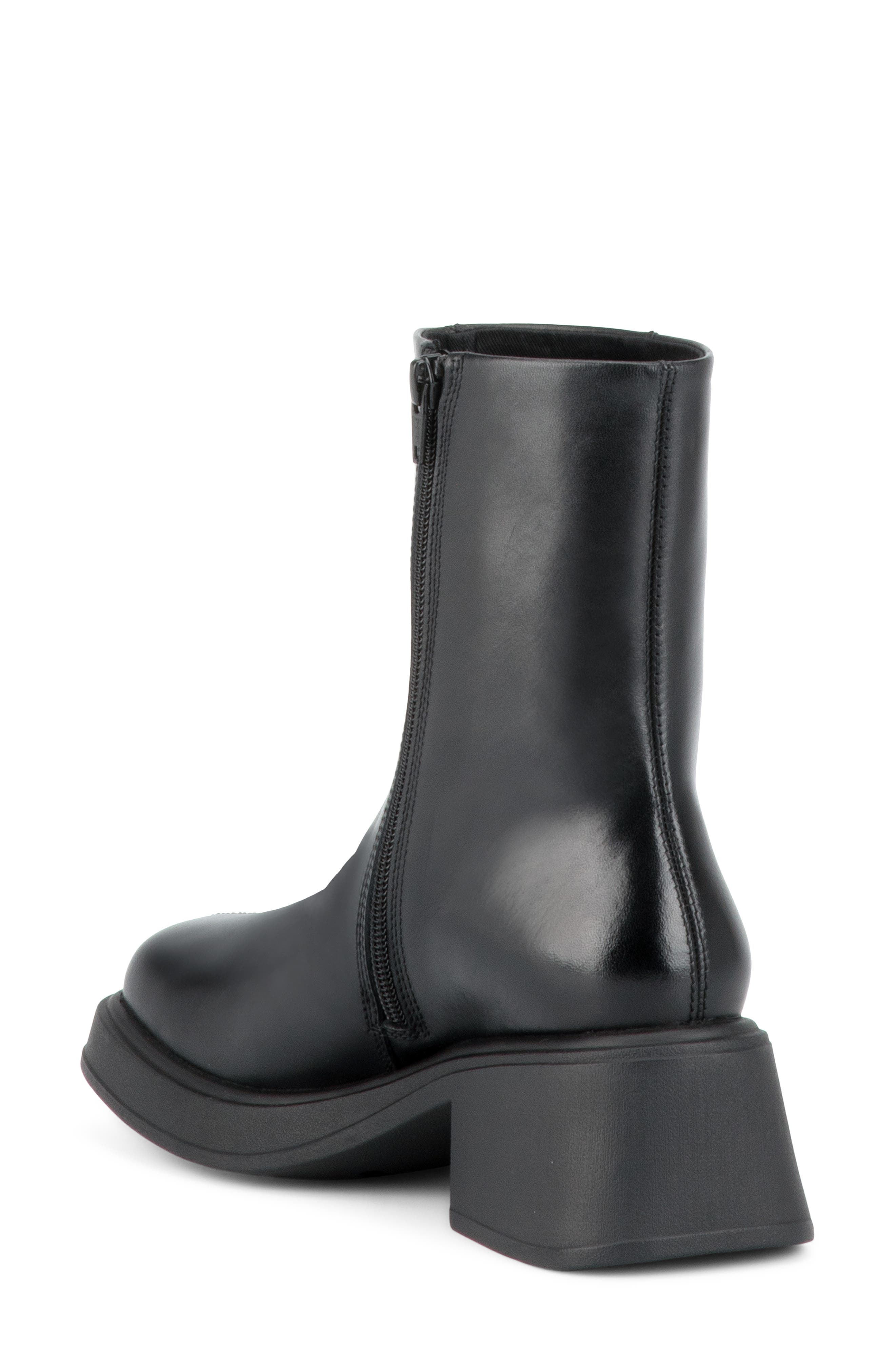 Dorah Leather Bootie, Alternate, color, BLACK