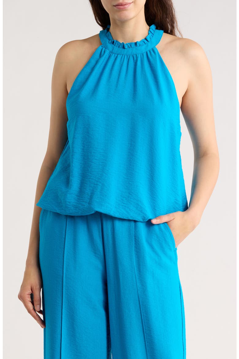 Ruffle Bubble Top, Main, color, OCEAN BLUE