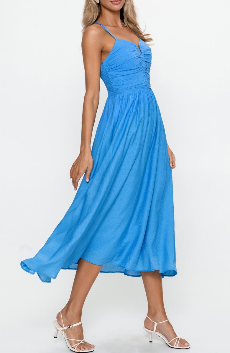 PS By Cupshe Shirred Strapless Midi Dress, Alternate, color, 