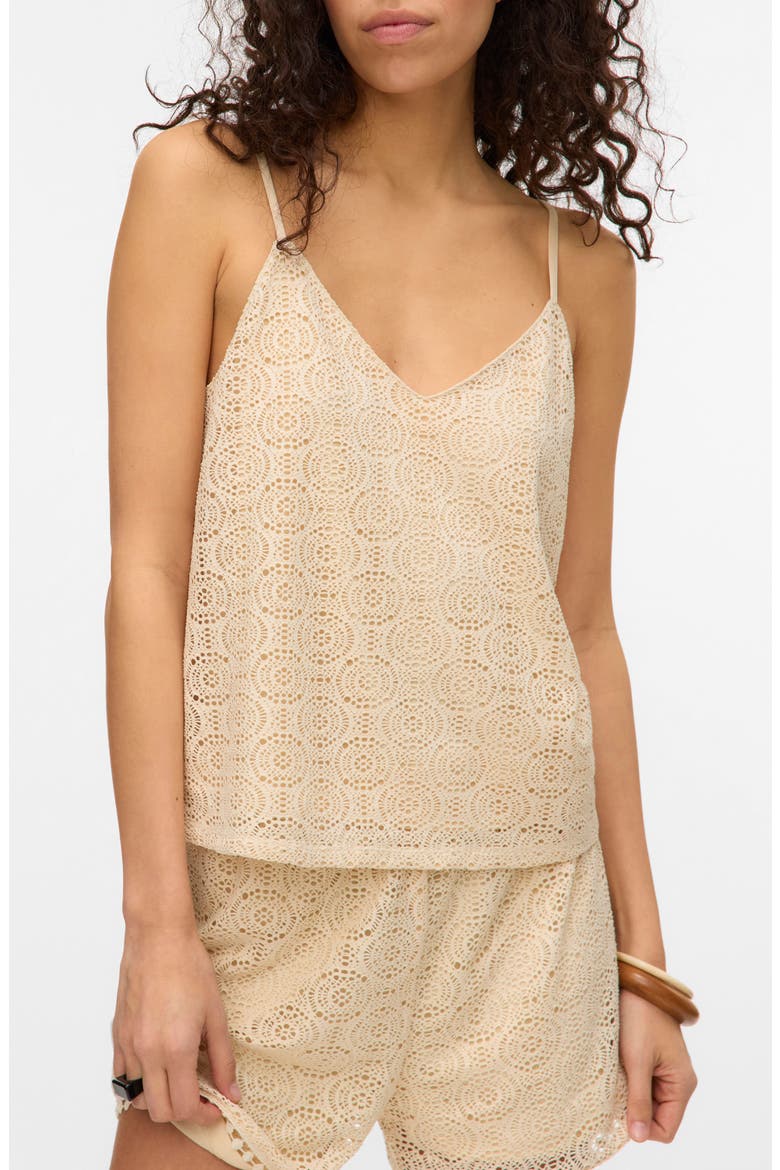 Maya V-Neck Singlet Top, Main, color, BIRCH