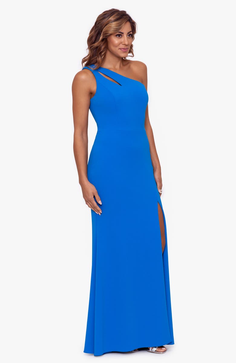 Xscape Evenings Xscape One-Shoulder Cutout Scuba Crepe Gown, Alternate, color, 