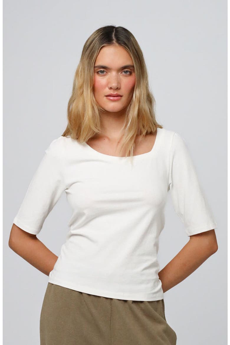 Hemp Essentials Asymmetrical Neckline Tee, Main, color, white