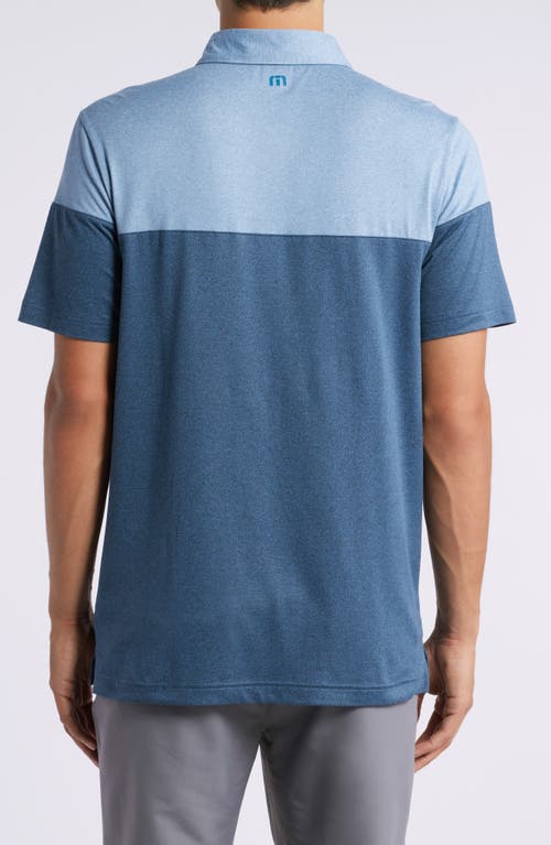 Travismathew Heater Pro Colorblock Performance Golf Polo In Dark Teal