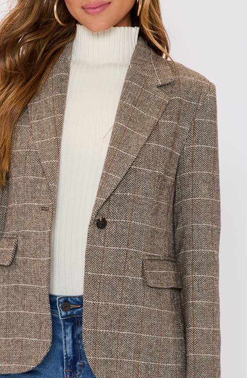 Vici Collection Elodie Plaid One-button Blazer In Brown