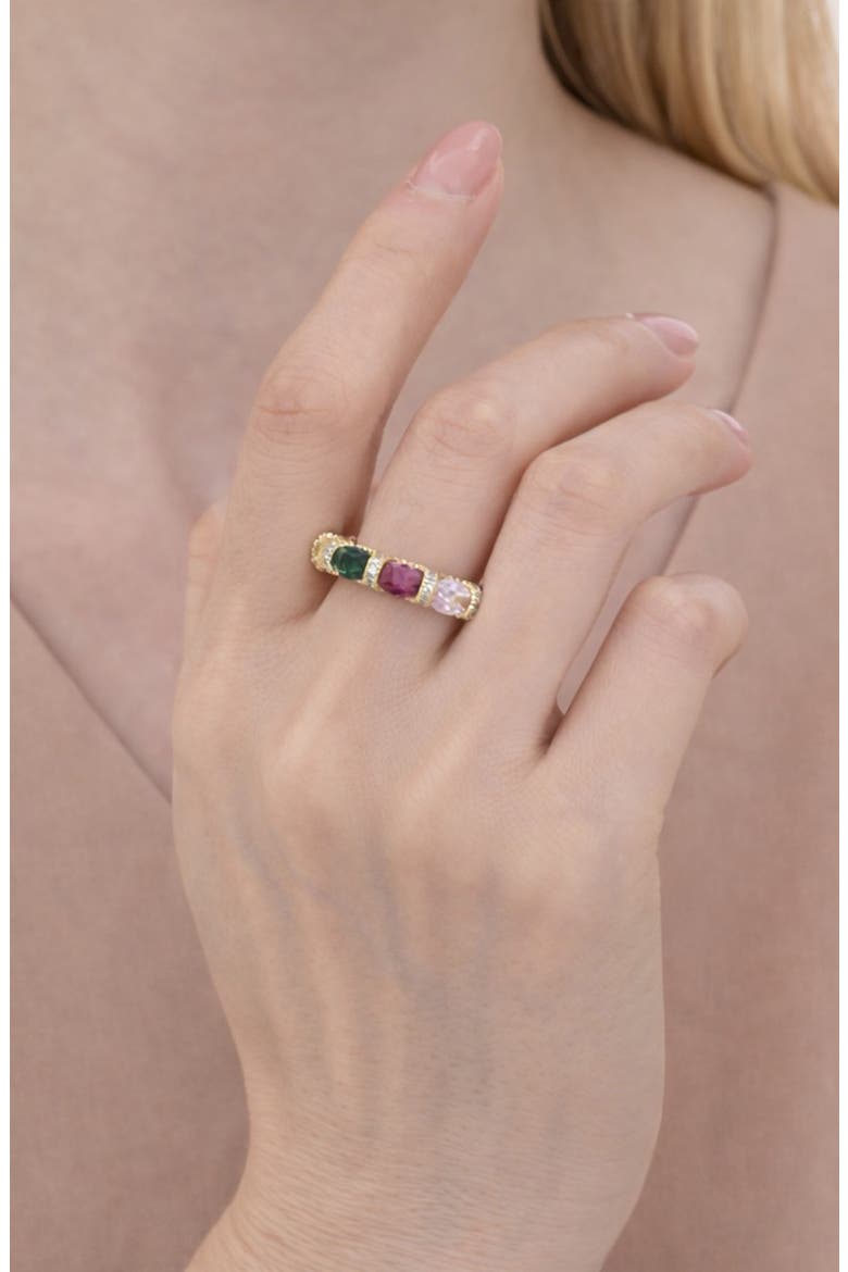 Liora Rainbow Cubic Zirconia Eternity Ring, Alternate, color, GOLD