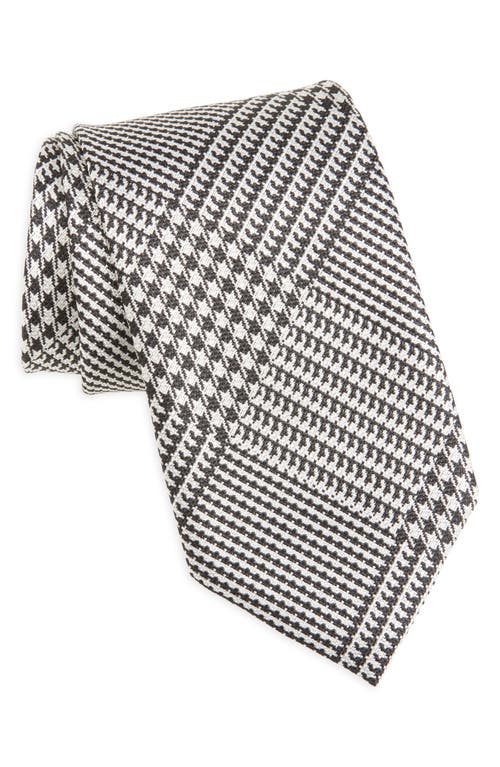 Tom Ford Glen Plaid Tie In White/black