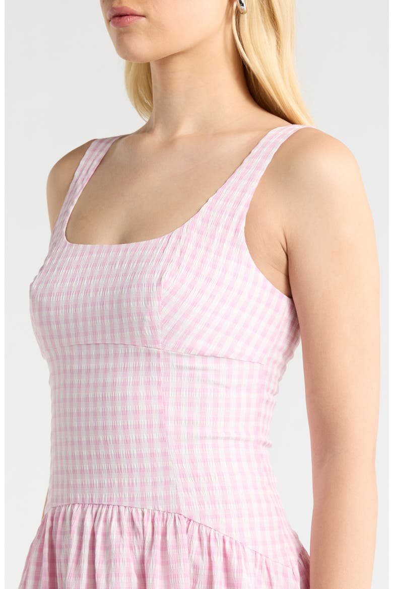 Cara Gingham Dress, Alternate, color, PINK GINGHAM