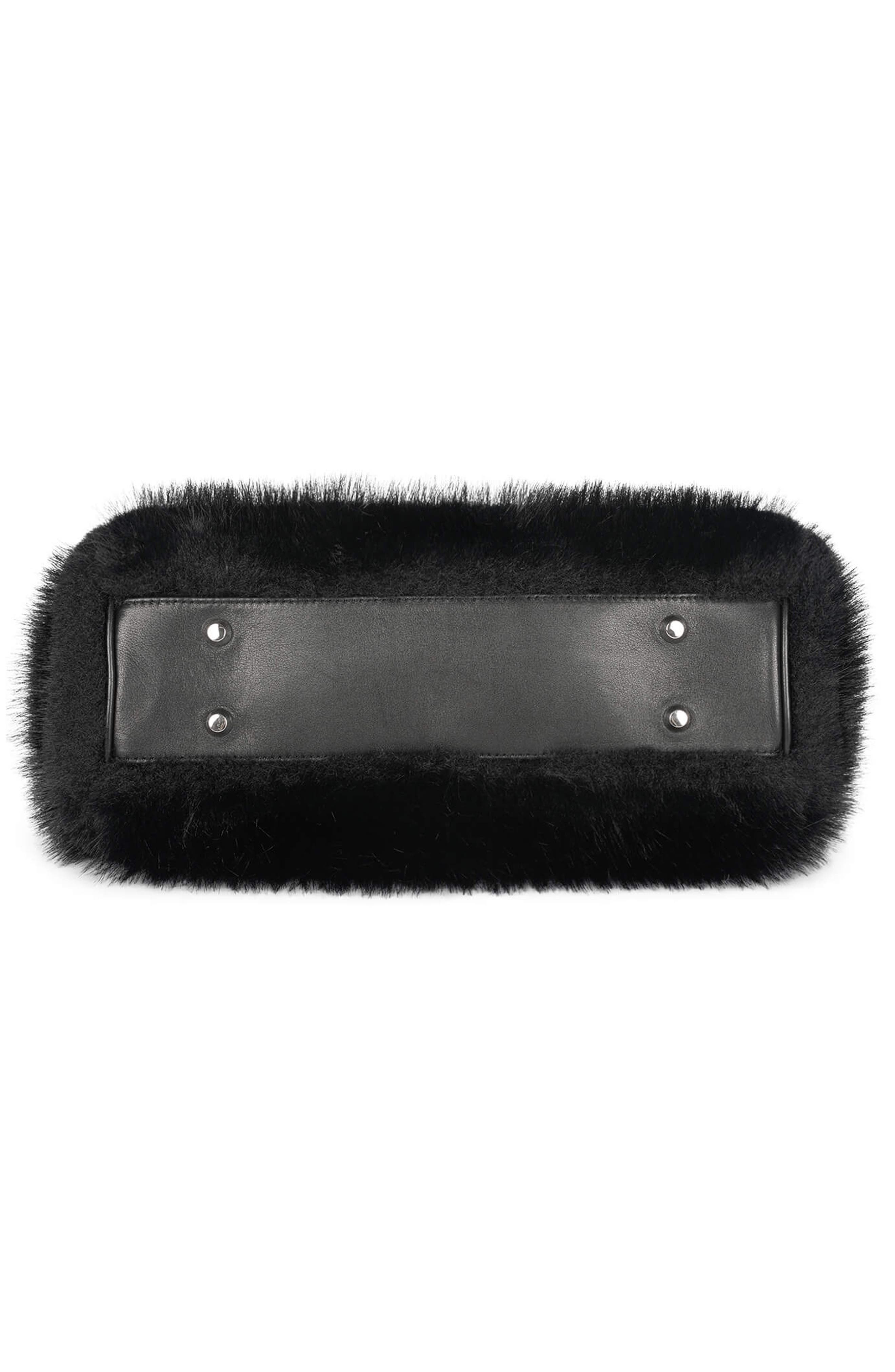 Jeffrey Campbell Gabor Faux Fur Satchel Handbag, Alternate, color, Black Combo