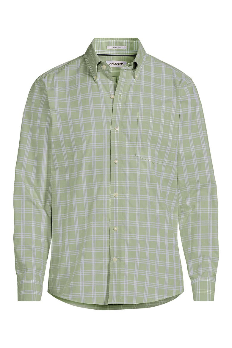 Traditional Fit No Iron Twill Shirt, Alternate, color, Light Stone Green Plaid