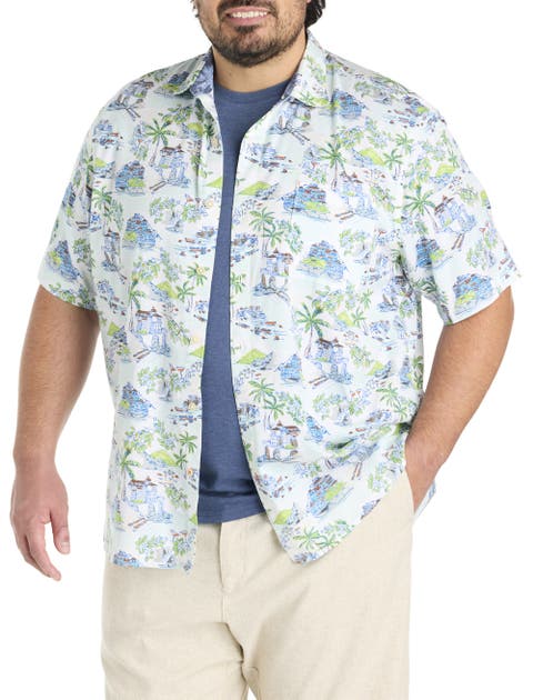 Big & Tall Paradise Isle Printed Sport Shirt