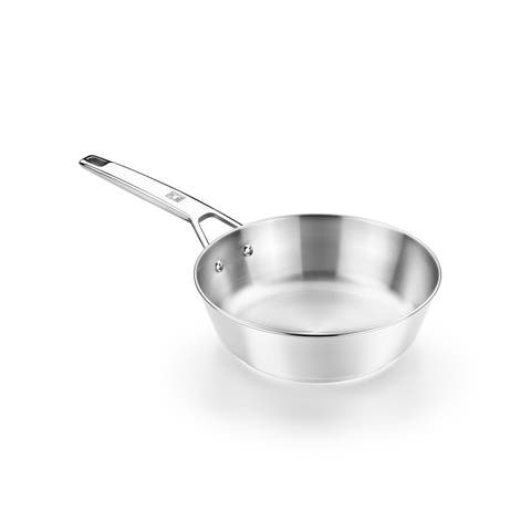 Signature Stainless Steel Professional Deep High Side Frypan, 8-Inch