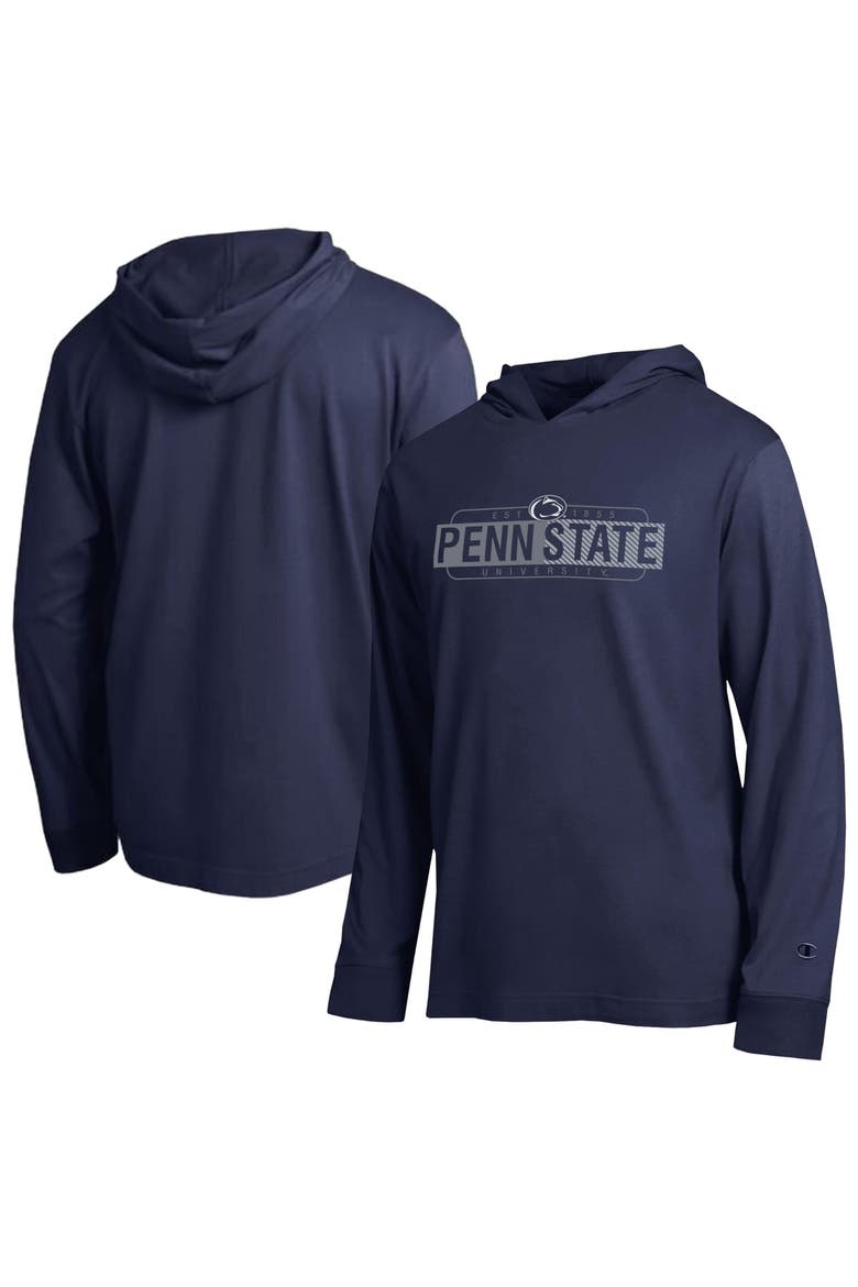 Men's Champion  Navy Penn State Nittany Lions Gradient All-Star Long Sleeve Hooded T-Shirt, Main, color, Navy