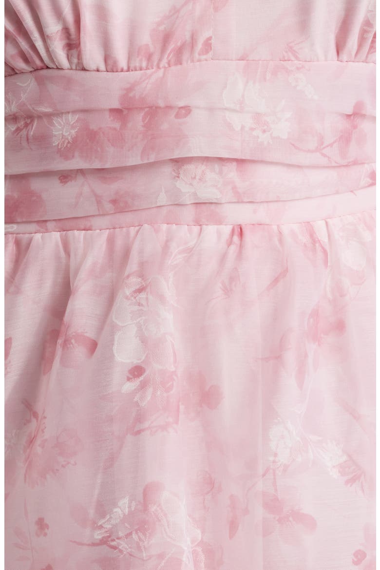 Amanda Floral Tiered Chiffon Midi Dress, Alternate, color, FALLING FLOWERS