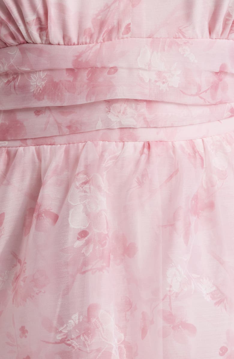 LAYERED WITH LOVE Amanda Floral Tiered Chiffon Midi Dress, Alternate, color, Falling Flowers