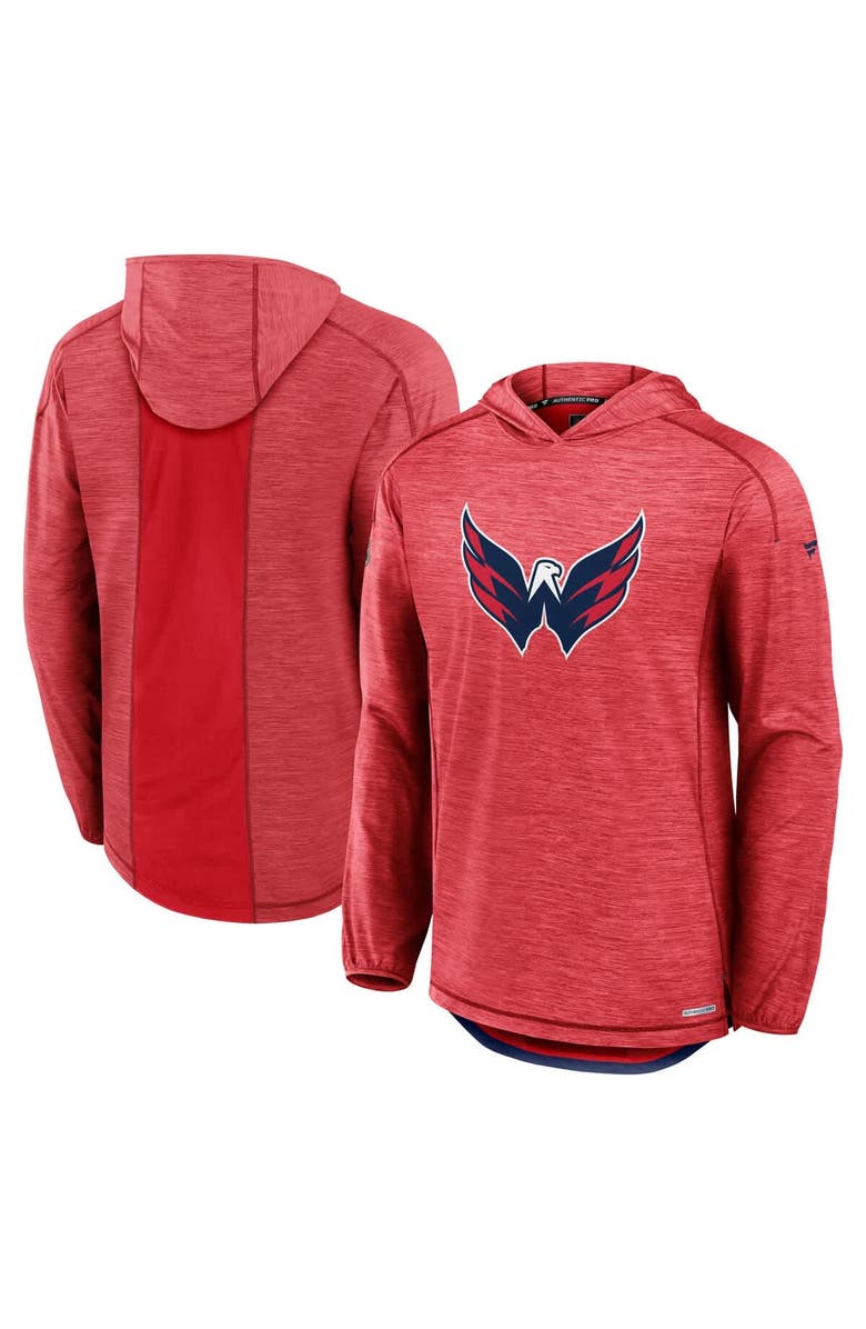 FANATICS Men's Fanatics  Red Washington Capitals Authentic Pro Rink Lightweight Pullover Hoodie, Alternate, color, 