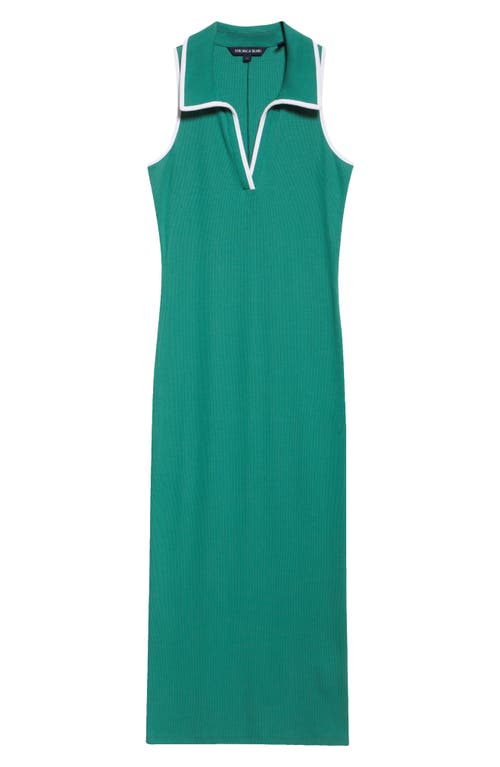 Veronica Beard Darien Stretch Cotton Midi Dress In Green