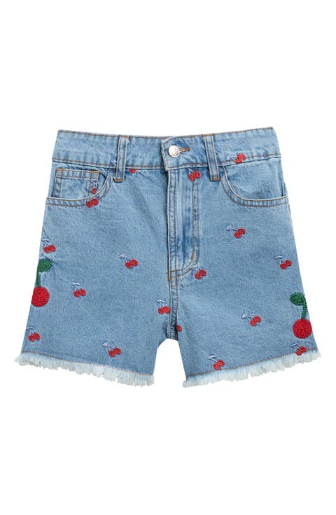Kids' Cherry Embroidered Jean Shorts (Little Kid & Big Kid)