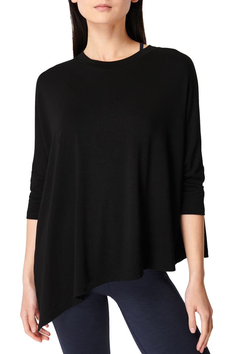 Mellow Asymmetric T-Shirt, Main, color, BLACK