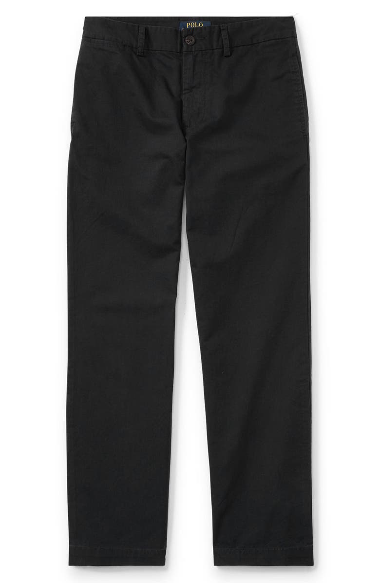 Polo Ralph Lauren Kids' Flat Front Stretch Cotton Twill Chinos, Main, color, Polo Black