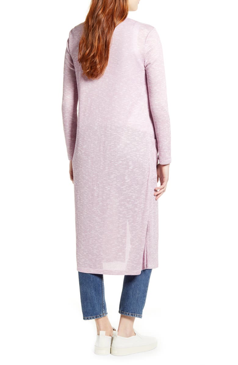 Bobeau Ribbed Knit Long Cardigan, Alternate, color,