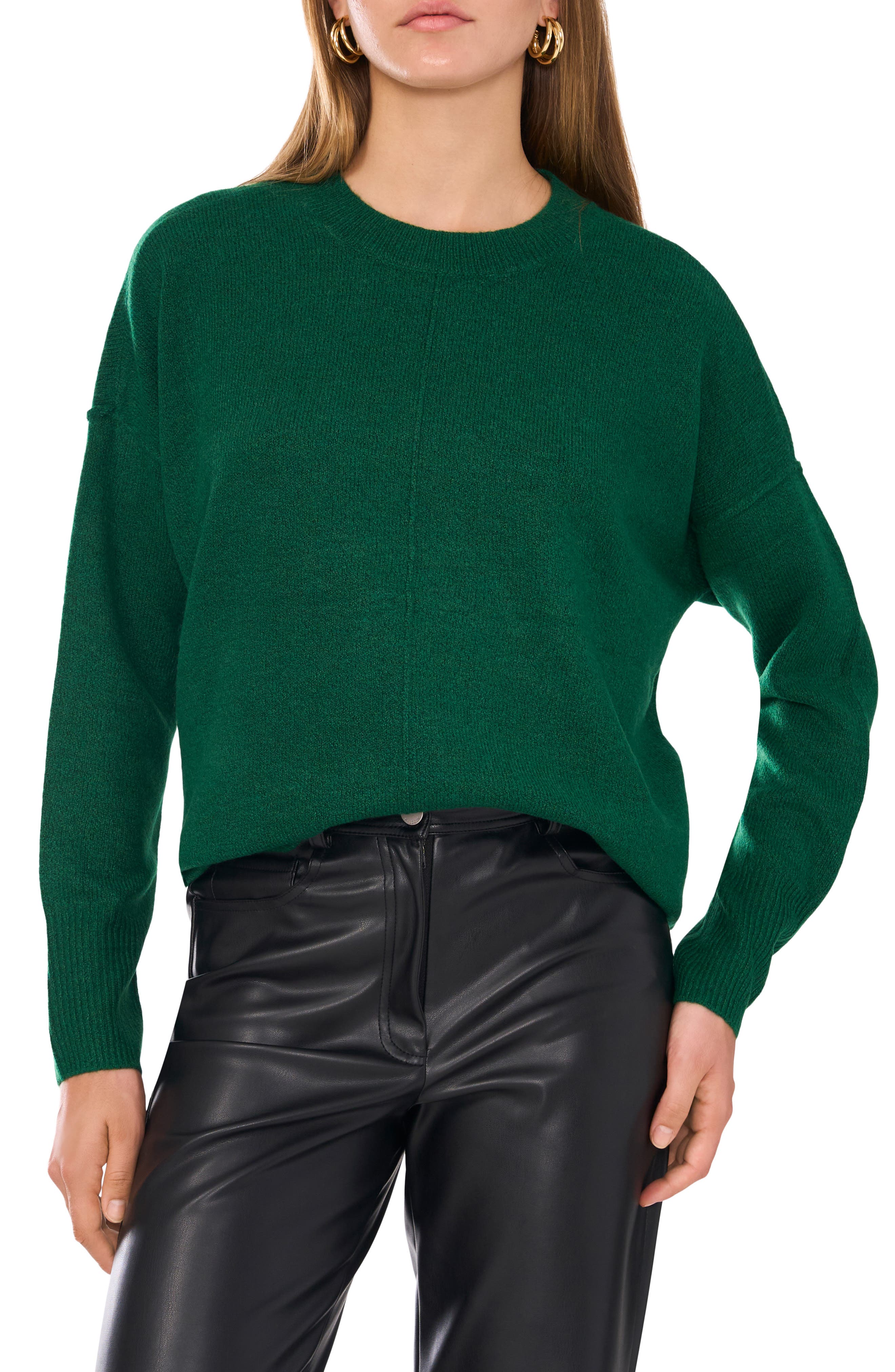 Vince Camuto Exposed Seam Crewneck Sweater