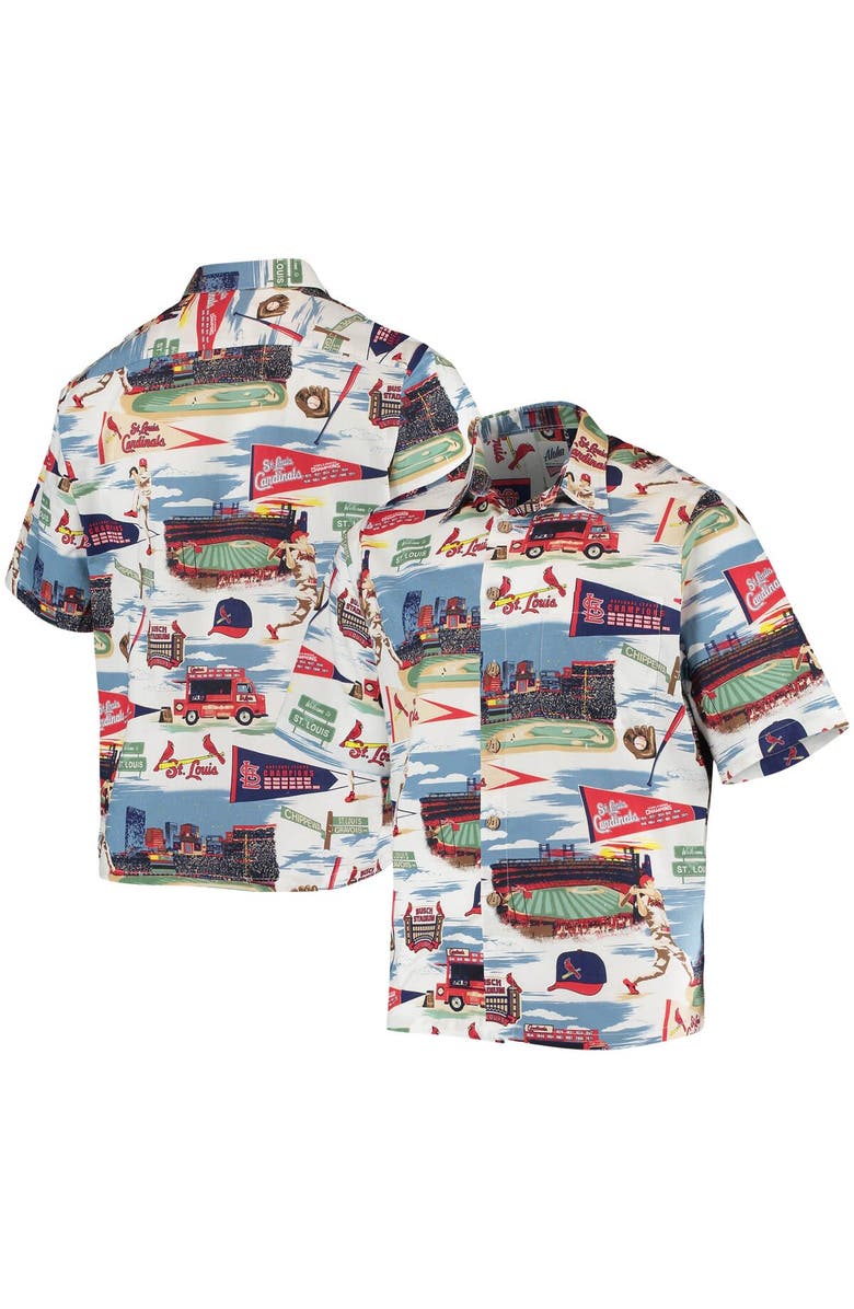 Reyn Spooner Men's Reyn Spooner White St. Louis Cardinals Scenic Button-Up Shirt, Main, color, White