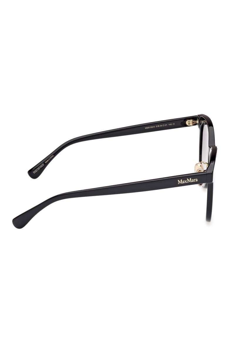 54mm Round Sunglasses, Alternate, color, SHINY BLACK / GRADIENT SMOKE