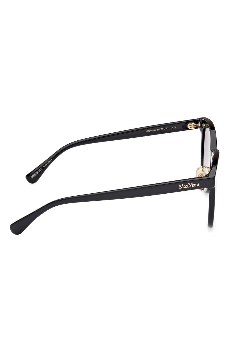 Max Mara 54mm Round Sunglasses, Alternate, color, Shiny Black / Gradient Smoke