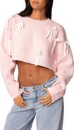 EDIKTED Bow Crop Sweater