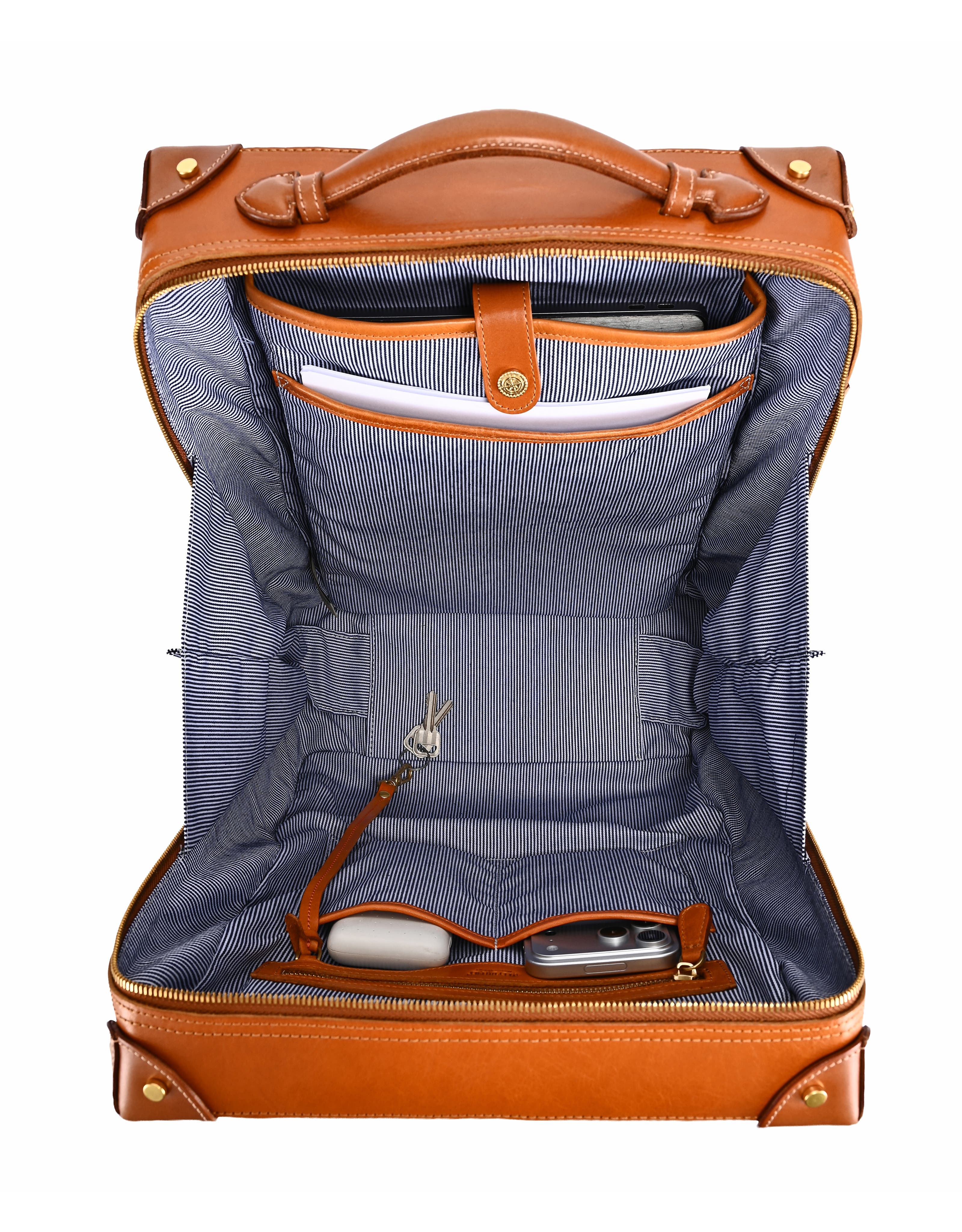 OLD TREND Speedwell Small Leather Trunk Backpack, Alternate, color, Caramel