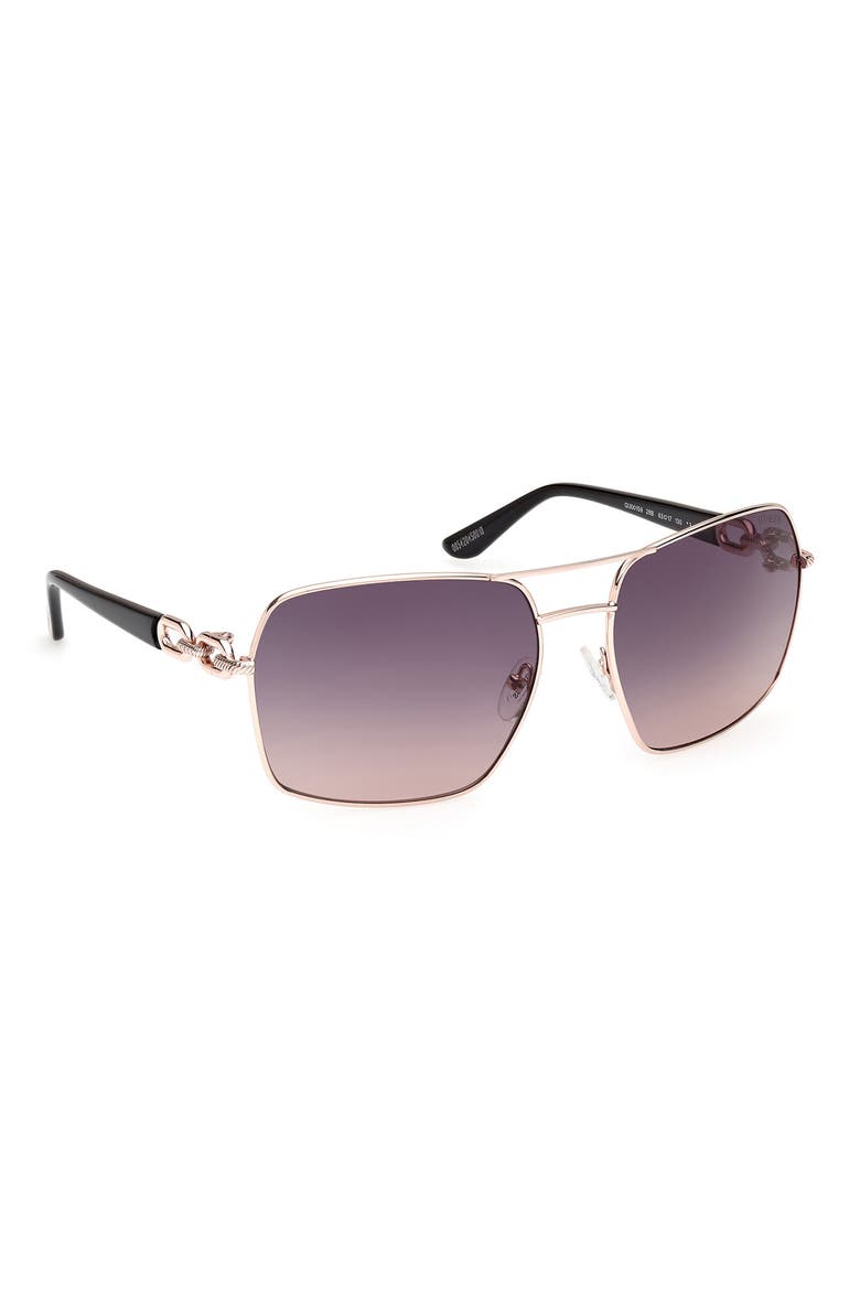 Navigator Sunglasses, Alternate, color, ROSE GOLD / GRADIENT SMOKE