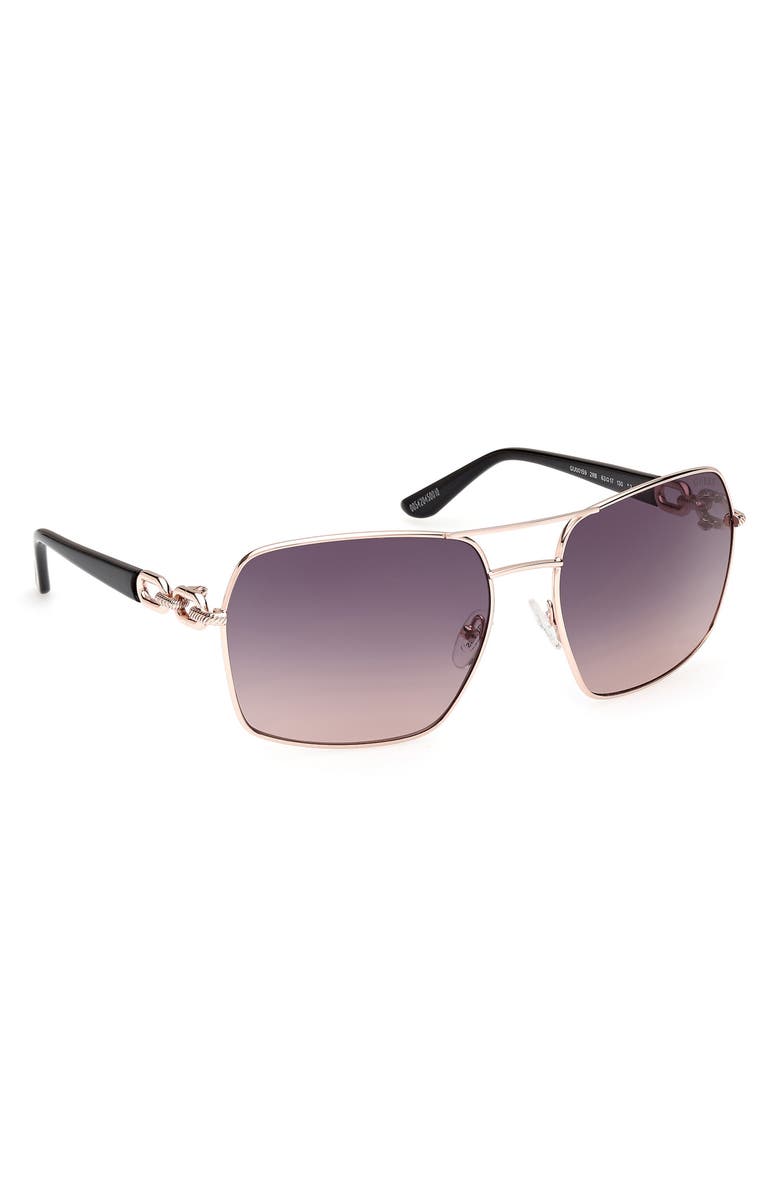 GUESS Navigator Sunglasses, Alternate, color, Rose Gold / Gradient Smoke