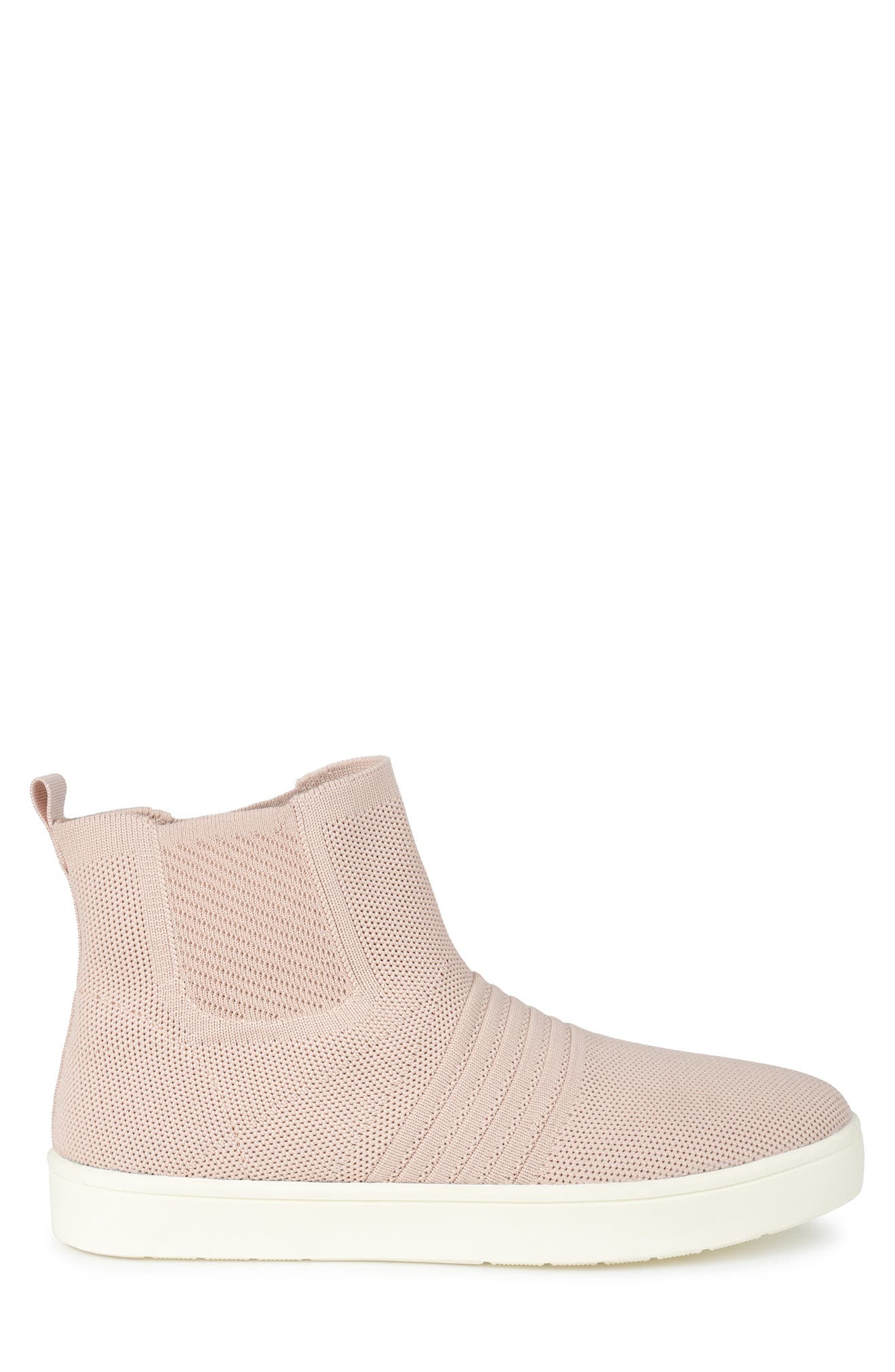 Journee Kody High Top Knit Slip-On Sneaker, Alternate, color, TAN