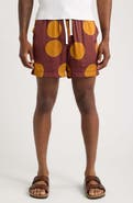 RIZORT Curly Print Drawstring Shorts