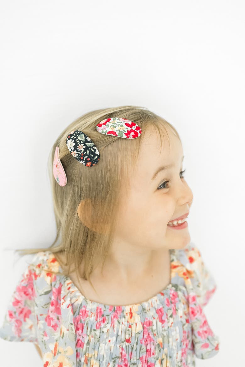 2pc Mixed Shape Clip Set  - Floral, Alternate, color, Retro Bloom Bash