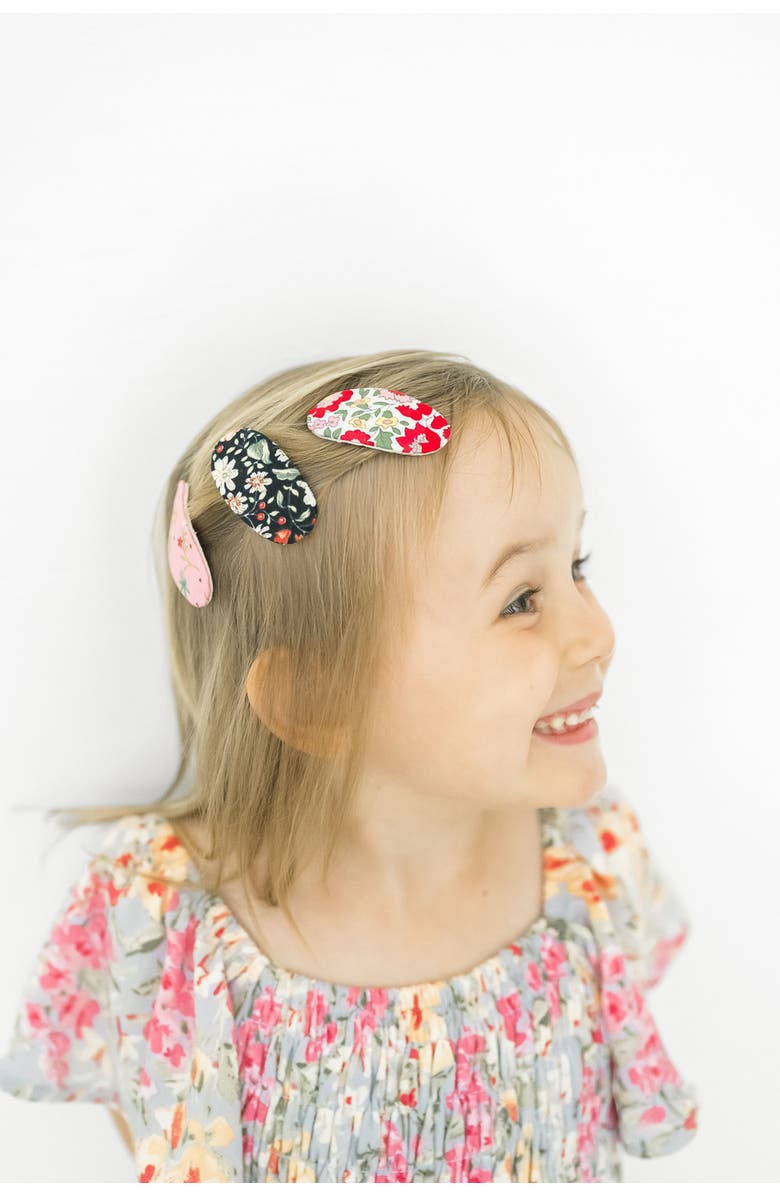 Puttisu 2pc Mixed Shape Clip Set  - Floral, Alternate, color, Midnight Flora