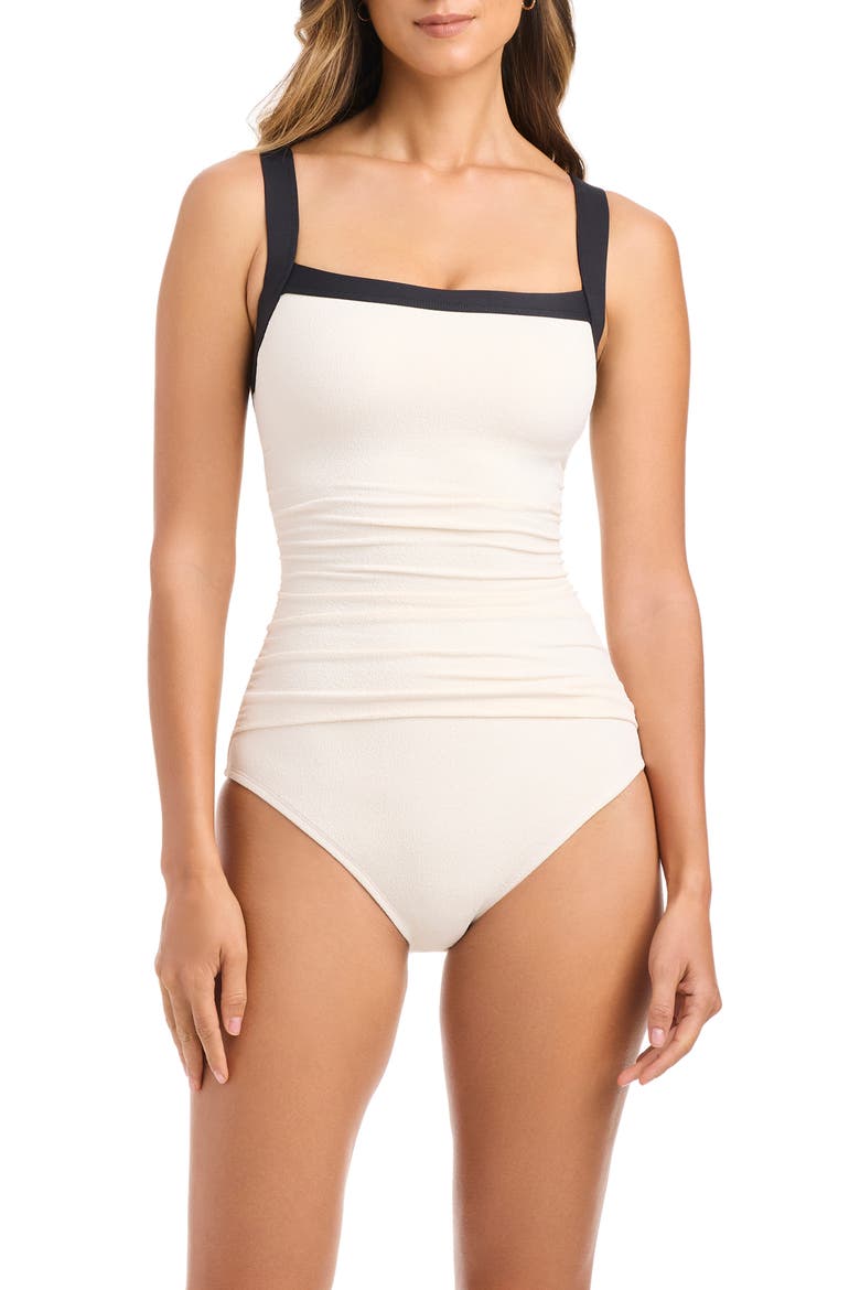 Square Neck One-Piece Swimsuit, Main, color, COCONUT WATER