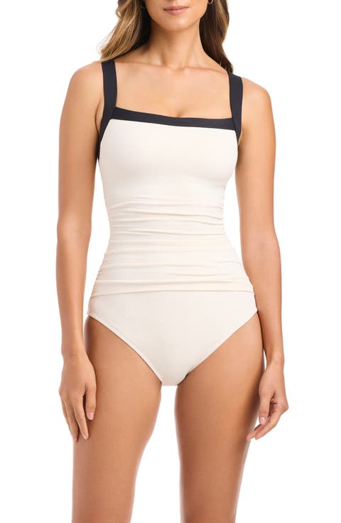 Square Neck One-Piece Swimsuit