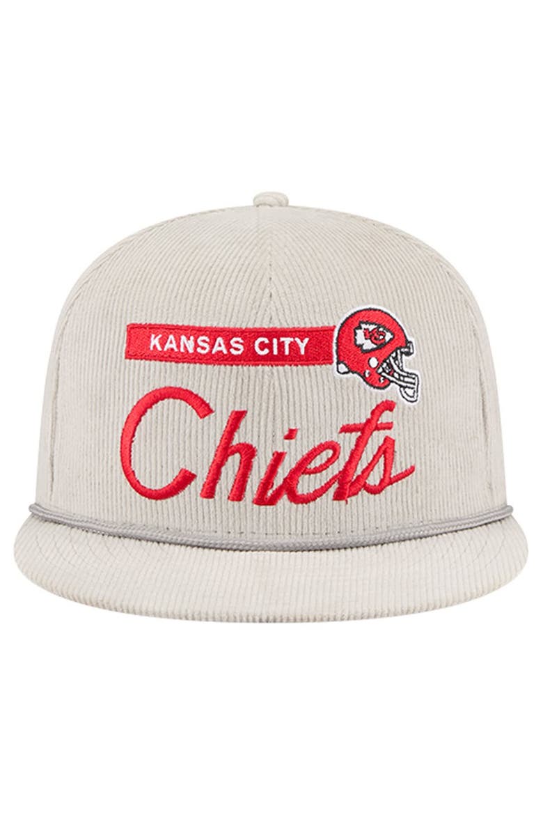 Men's New Era Gray Kansas City Chiefs Cord Rope Corduroy 9FIFTY Snapback Hat, Alternate, color, Gray