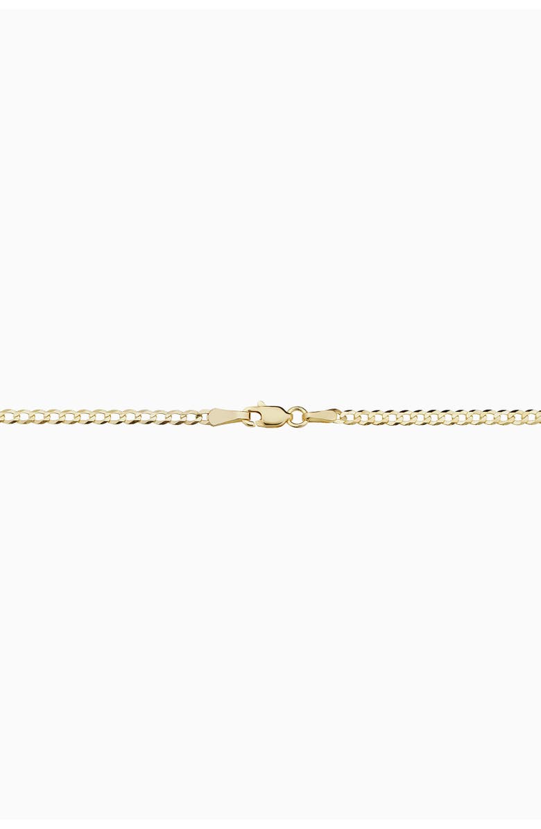 Oradina 10K Gold Carmine Curb Petite Bracelet, Alternate, color, Yellow Gold