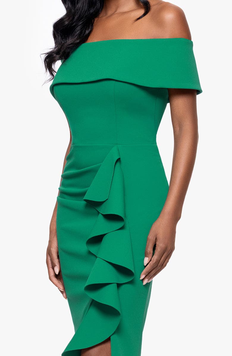 Betsy & Adam Off the Shoulder Scuba Knit Dress, Alternate, color, Green