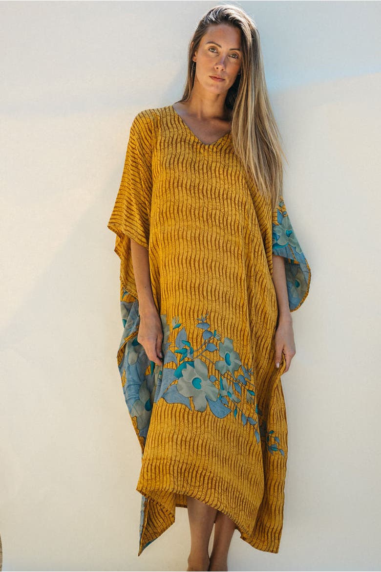Long Caftan Rosie, Alternate, color, Yellow & Blue
