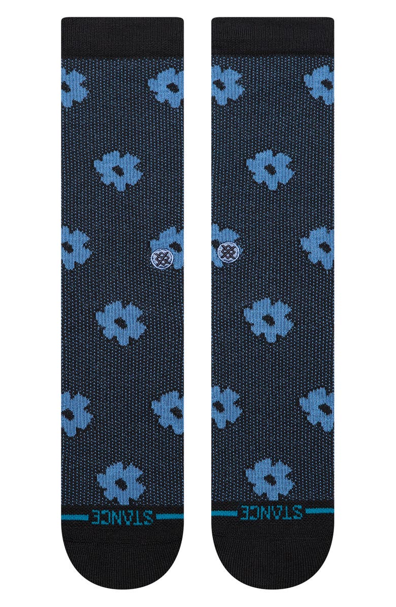 Stance Digital Daisy Jacquard Crew Socks, Alternate, color, Black