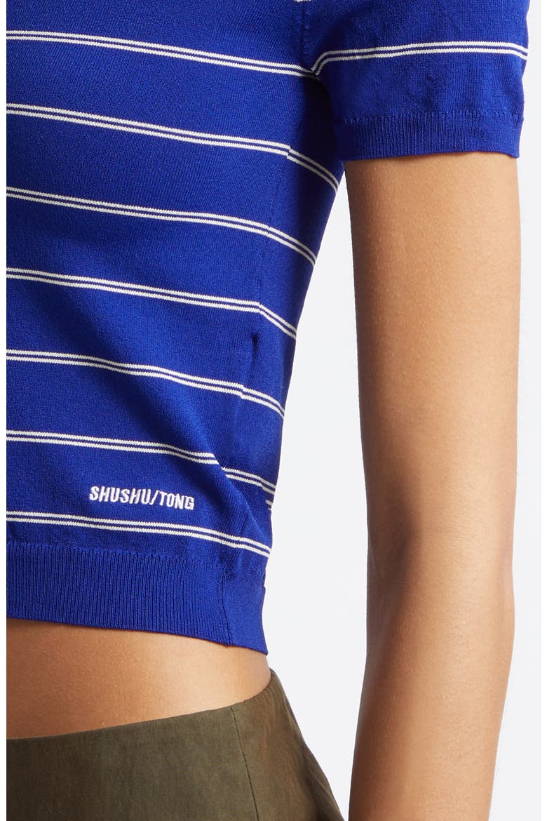 Stripe Polo, Alternate, color, NAVY BLUE
