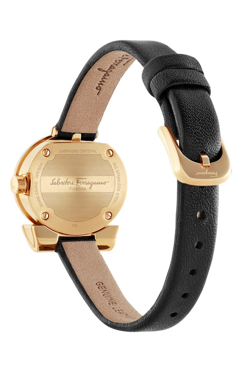 FERRAGAMO Salvatore Ferragamo Gancino Leather Bracelet Watch, 22mm, Alternate, color,