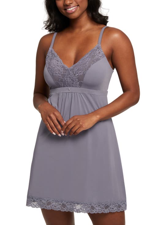 Lace Trim Full Bust Support Chemise