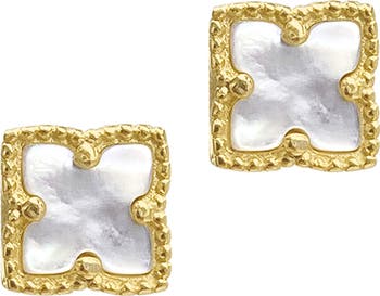 Flower Mother of Pearl Stud Earrings