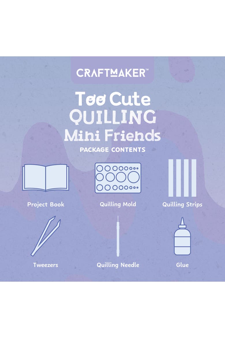 Too Cute, Quilling Mini Friends, DIY Adult Skill Learning Kit, Alternate, color, Multicolored
